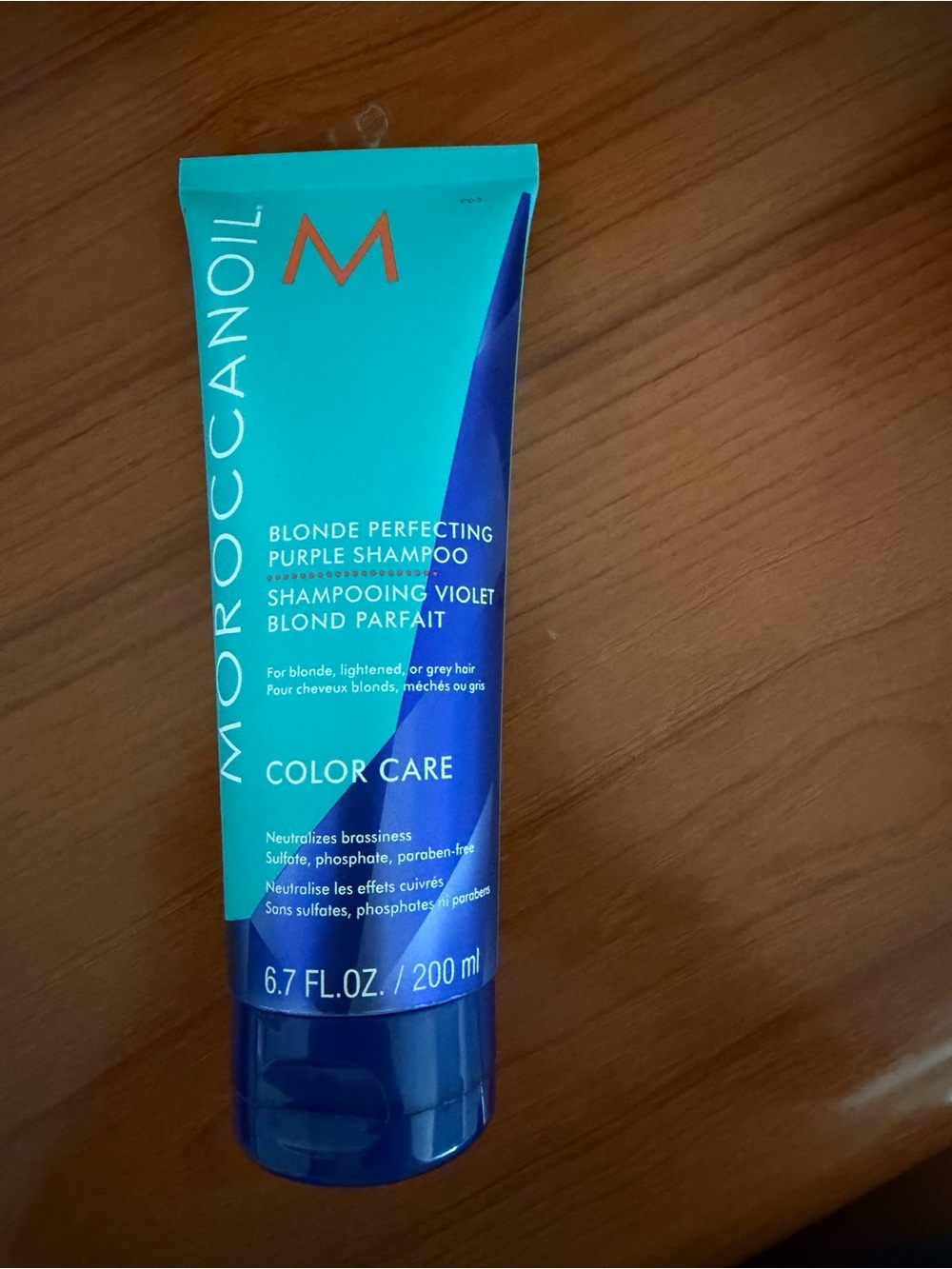 Moroccanoil Blonde Perfecting Purple Shampoo-  Neutralizes brassiness in blonde